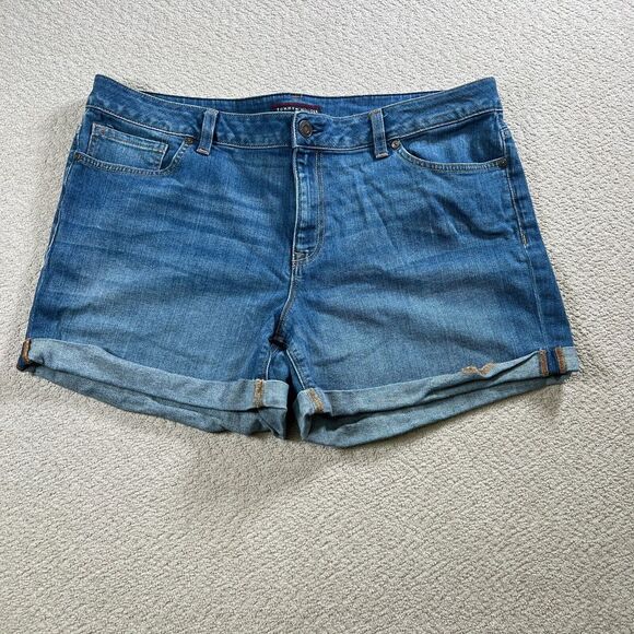 Tommy Hilfiger Pants - Tommy Hilfiger Womens Jean‎ Shorts Size 16 Blue Denim Rolled Cuff Hem